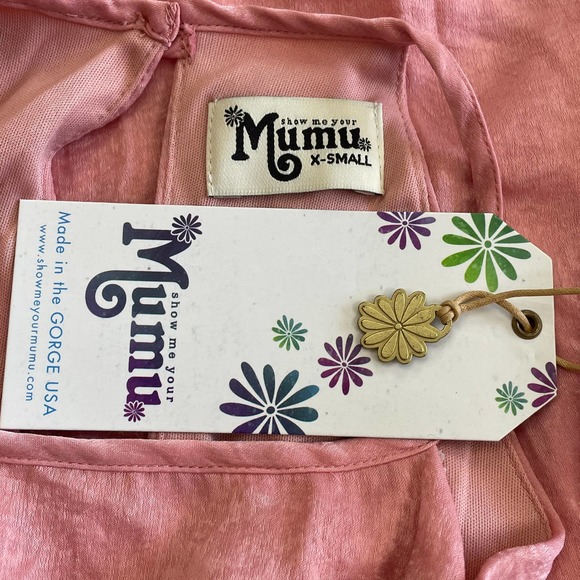 Show Me Your Mumu Gomez Mini Dress High Neck Blush Pink Women's Size XS - Picture 6 of 8